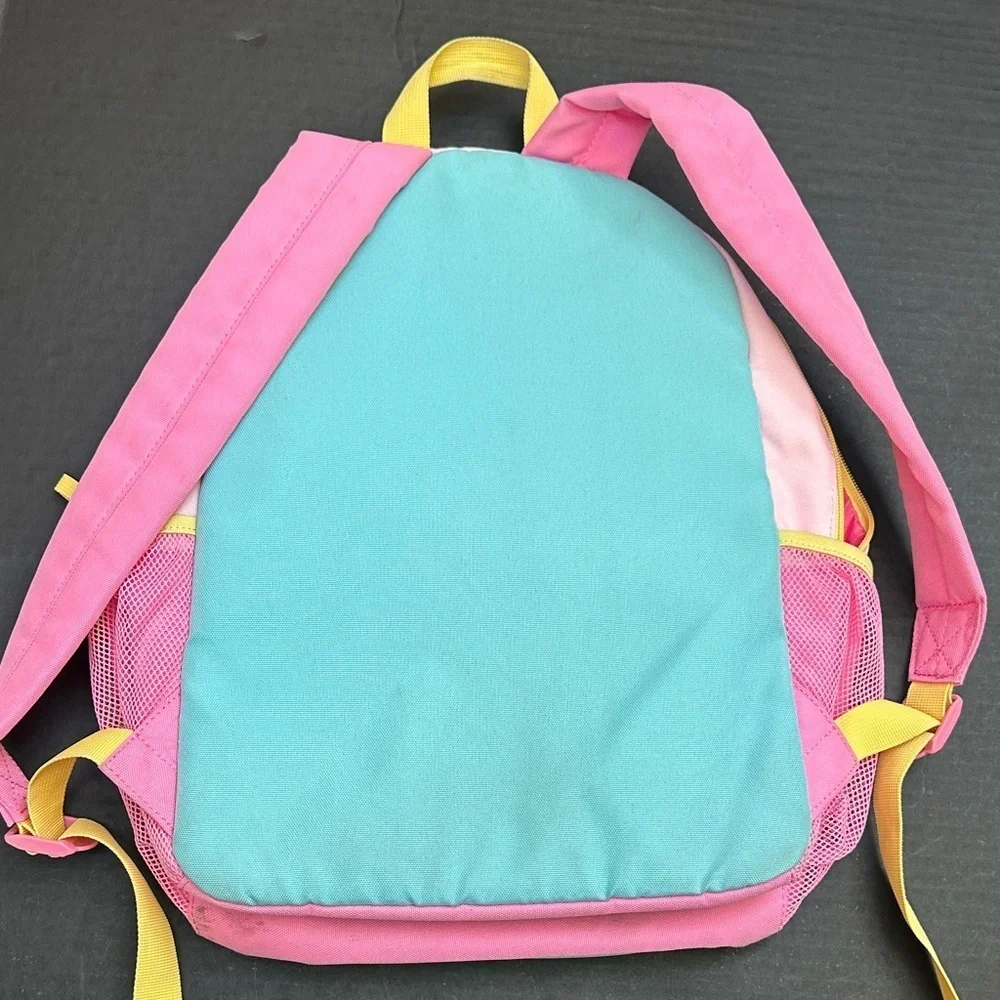 Cat & Jack Pink and Yellow Girls Backpack with Rainbow